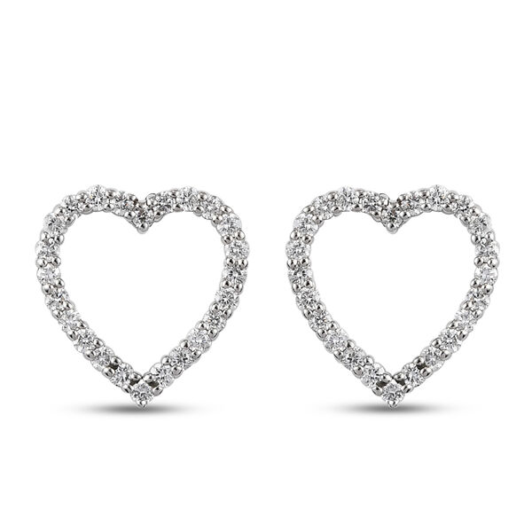 RHAPSODY - Diamant-Herz-Ohrringe, zertifiziert VS E-F, 950 Platin ca. 0,50 ct