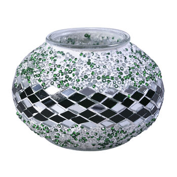 Handgefertigte orientalische Mosaik Glas Tischlampe - Weinkrug Form, Gr&ouml;&szlig;e 12x38 cm, Blau