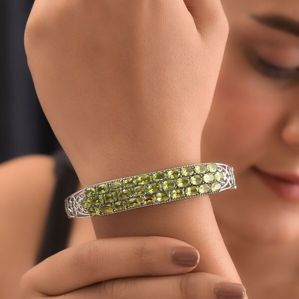 Natürlicher Peridot Armreif, 19 cm - 15,32 ct. image number 3