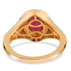 Afrikanischer Rubin und Zirkon-Ring, (Fissure gefüllt), 925 Silber vergoldet image number 5