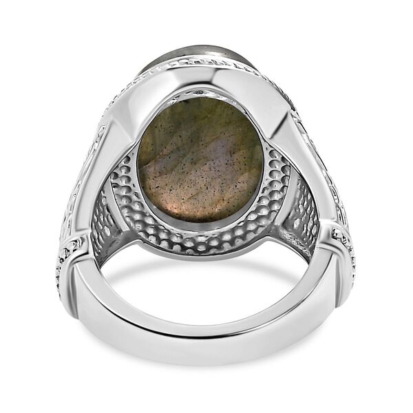 Labradorit Ring, 316L Edelstahl , (Gr&ouml;&szlig;e 19.00) ca. 13.73 ct image number 7