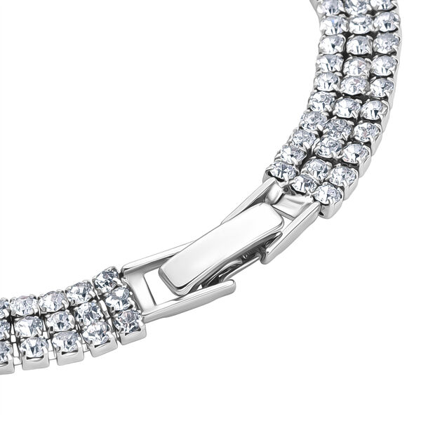 Wei&szlig;er Zirkonia Armband ca. 19 cm Nickelfreies Messing Standard 4.00 ct image number 4