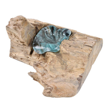 Jardin de Bali: Mundgeblasener Teelichthalter auf Naturholz