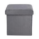 Faltbare Aufbewahrungsbox, als Hocker geeignet, 31x31x31cm, Dunkelgrau image number 0