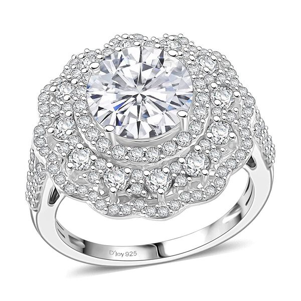 D'Joy Moissanit Ring 925 Silber rhodiniert (Gr&ouml;&szlig;e 18.00) ca. 4.71 ct