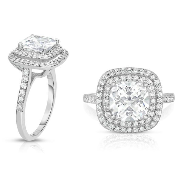 Wei&szlig;er Zirkonia Ring Nickelfreies Messing (Gr&ouml;&szlig;e 17.00)