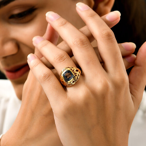 Rauchquarz Ring, Messing vergoldet (Gr&ouml;&szlig;e 17.00) ca. 2,60 ct image number 2