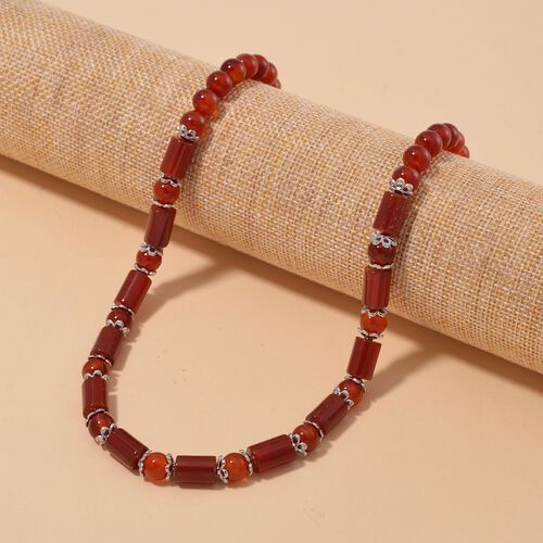 Rote Achat-Halskette, 45 cm - 220 ct. image number 1