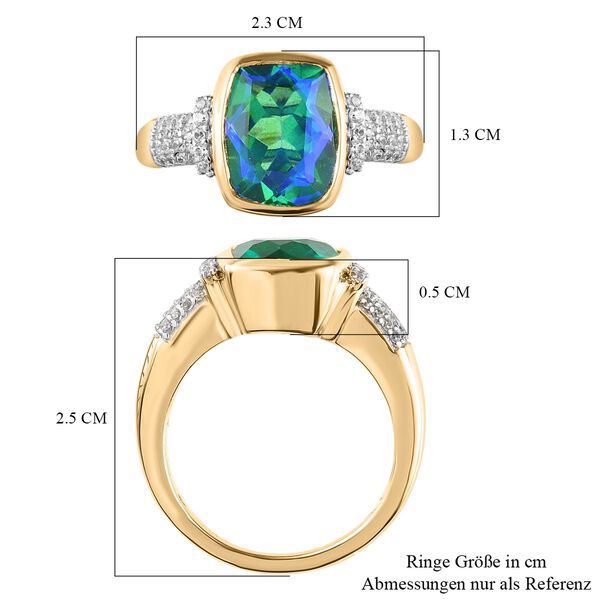 Pfau Triplett Quarz und weißer Zirkon-Ring - 5,07 ct. image number 7