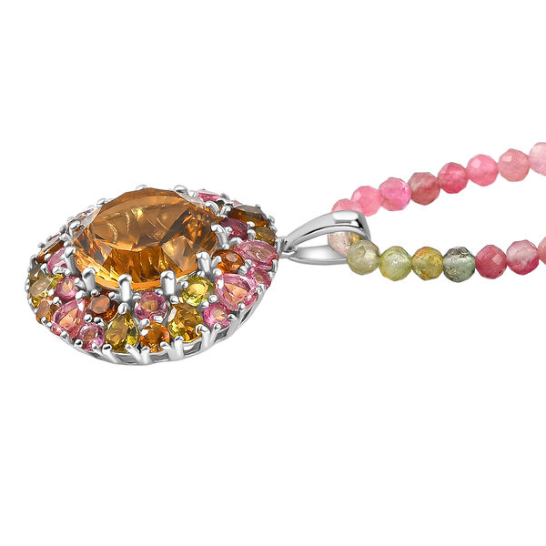 D'Joy AA Citrin, Mehrfarbig-Turmalin Schmuckset ca. 50 cm 925 Silber rhodiniert ca. 41,25 ct. image number 3