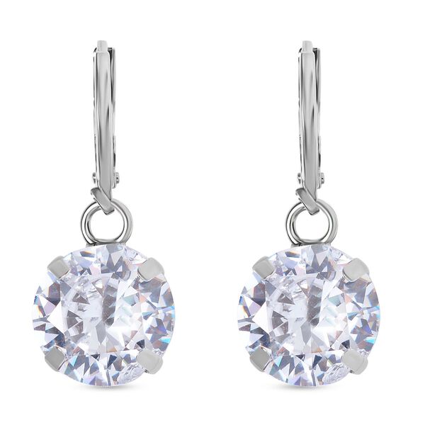 3er Set - Wei&szlig;er Kristall Armband, Ohrringe und Anh&auml;nger mit Kette, Reiner Edelstahl, Messing, silberfarben image number 7