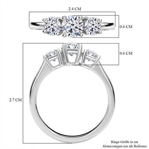 Signature Kollektion- IGI zertifizierter SI Labor Diamant Trilogie Ring- 1,50 ct. image number 6