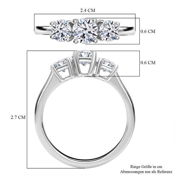 LUXURIANT IGI zertifizierter SI Labor Diamant Trilogie Ring- 1,50 ct. image number 6
