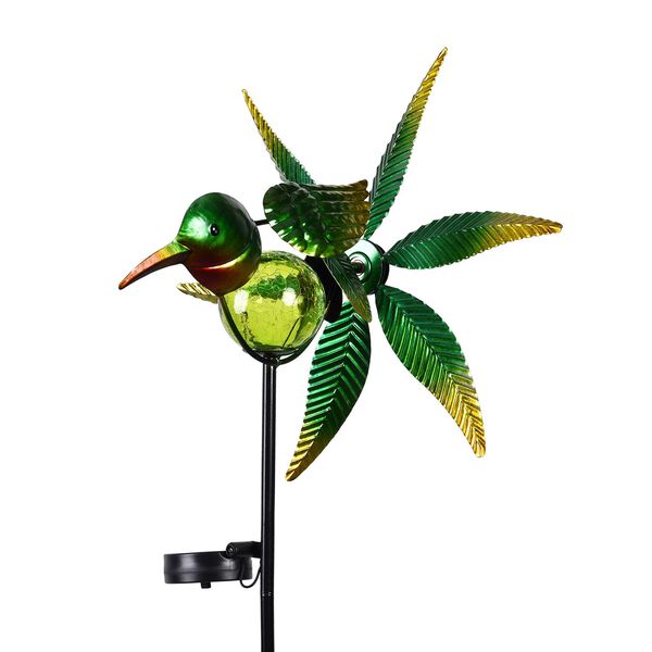Solarbetriebener Windspinner: Grüner Vogel image number 4