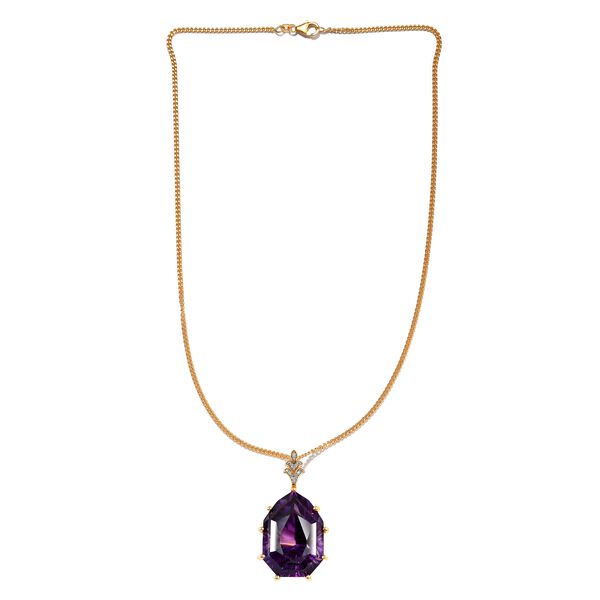 Afrikanischer Amethyst Anh&auml;nger mit 50 cm langer Kette - 50,23 Ct. image number 4