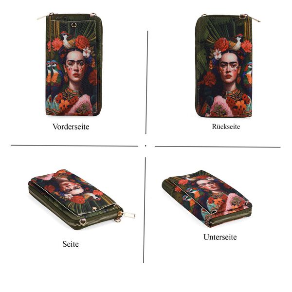 2-teiliges Taschenset - 40x12x35cm Shopper und 20x11x2cm Handytasche, Frida Kahlo image number 7