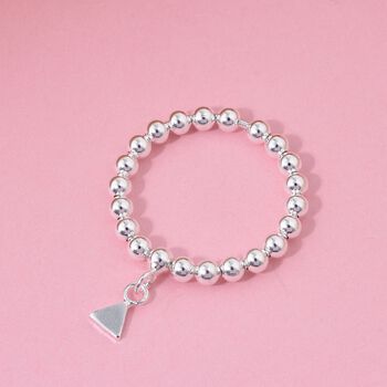 Perlen-Ring mit Anh&auml;nger in 925 Silber