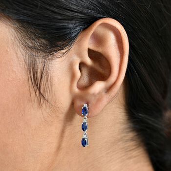 D'Joy Masoala Saphir (Fissure gef&uuml;llt), Moissanit Ohrringe 925 Silber rhodiniert ca. 2.03 ct