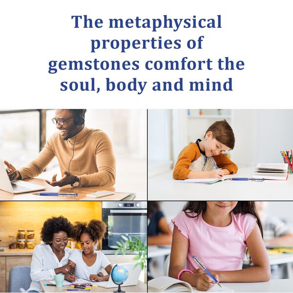 Premium Kollektion - Echter blauer Saphir-Kugelschreiber mit extra Mine und Schlüsselanhänger image number 12