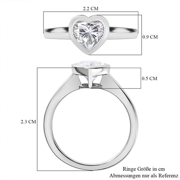 Moissanit Herz Ring - 1,30 ct. image number 5