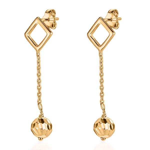 Geometrische runde Tropfen Ohrh&auml;nger, 925 Silber vergoldet image number 2