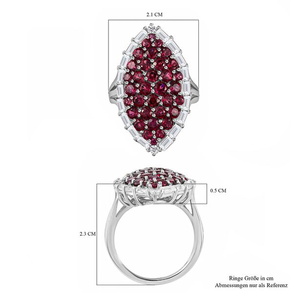 Rhodolith Granat und weißer Topas-Ring - 5,12 ct. image number 7