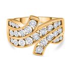 Weißer Diamant Ring 925 Silber 750 Gelbgold Vermeil (Größe 20.00) ca. 0,14 ct