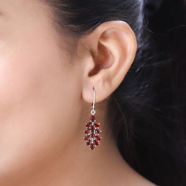 Natürliches Mosambik Granat Ohrringe, 925 Silber platiniert, ca. 6.17 ct image number 3