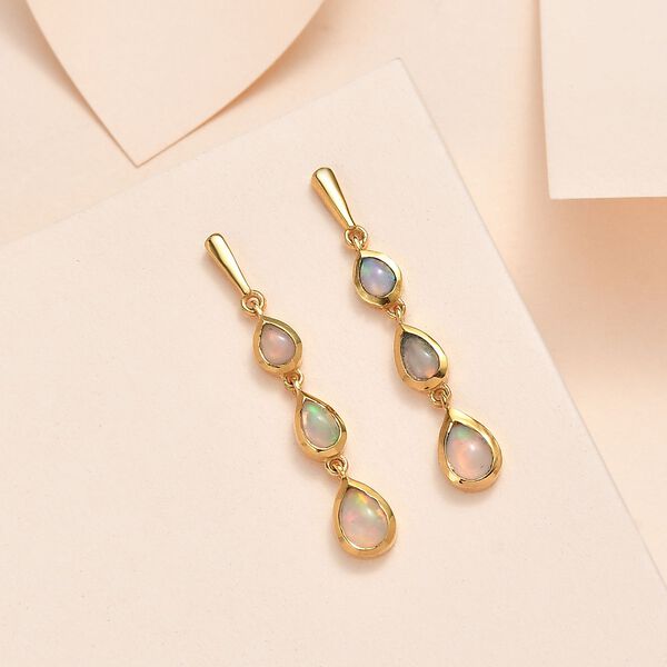 Nat&uuml;rliche, &auml;thiopische Opal-Ohrh&auml;nger - 0,98 ct. image number 2