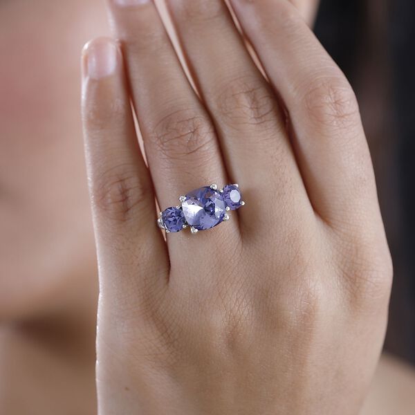 J Francis gefertigt mit SWAROVSKI- Tansanit Swarovski Kristall Ring image number 3