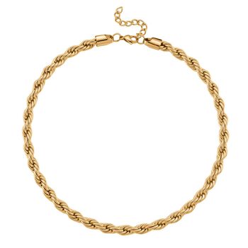 316L Edelstahl IP-Gelbbeschichtung Halskette ca. 45 cm ca. 67,30g