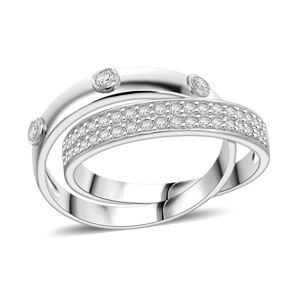 LUSTRO STELLA - Wei&szlig;er Zirkonia Ring 925 Silber rhodiniert (Gr&ouml;&szlig;e 19.00) image number 3