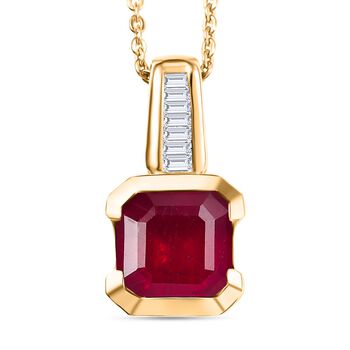 D'Joy Afrikanischer Rubin und Diamant Anh&auml;nger mit 50cm Kette - 2,91 ct.