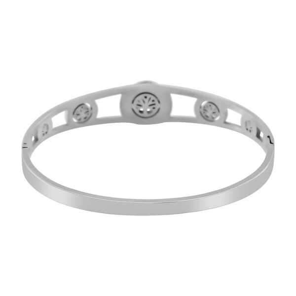 Wei&szlig;er Zirkonia Armreif ca. 20 cm Reiner Edelstahl image number 5