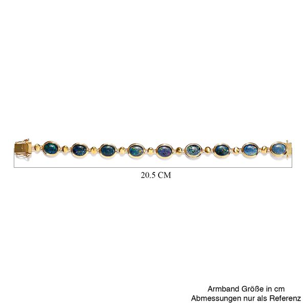 Boulder Opal Triplette Armband, ca. 19 cm, 925 Silber vergoldet ca. 15.80 ct image number 5