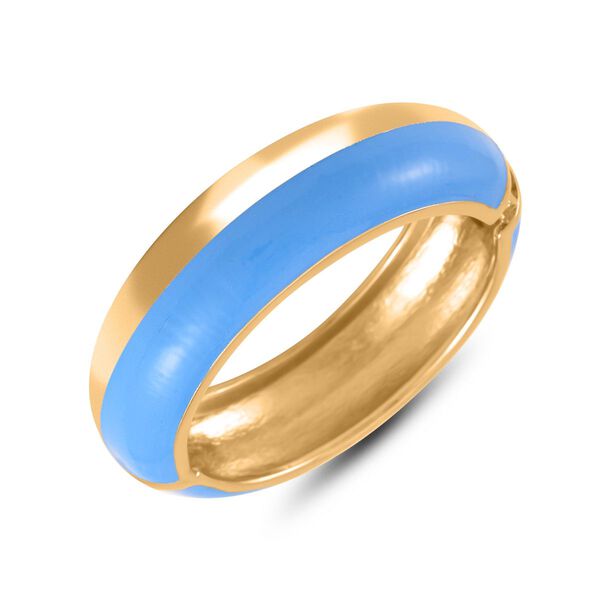 Emaillierter Armreif, Elegantes Design, 19 cm, ca. 64g, blau image number 3