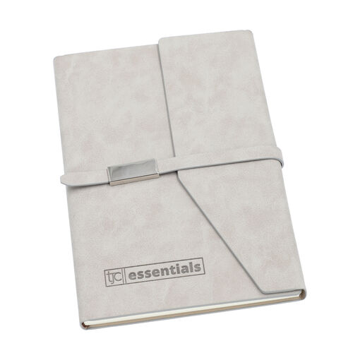 Geschenkidee: Kunstwildleder Notizbuch und Kugelschreiber Set, Größe 21x15 cm, Beige, 2 teilig image number 1