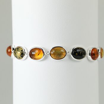 Nat&uuml;rlicher Baltischer Bernstein Armband ca. 19 cm + 2.5 cm Extender, 925 Silber