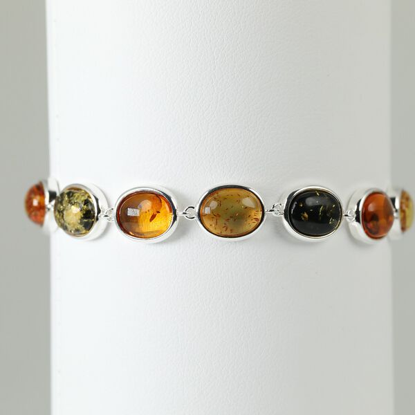 Nat&uuml;rlicher Baltischer Bernstein Armband ca. 19 cm + 2.5 cm Extender, 925 Silber