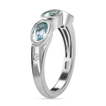 Espirito Santo Aquamarin Ring, 925 Silber platiniert, ca. 1.22 ct