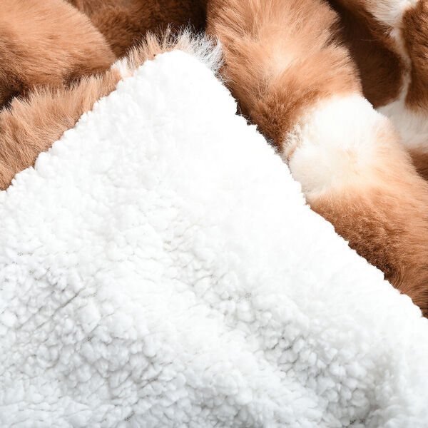 Weiche doppelseitige Kunstfell-Decke, Braun image number 4