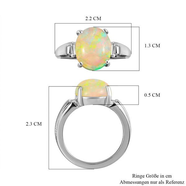 Nat&uuml;rlicher, &auml;thiopischer Opal-Ring, 925 Silber platiniert  ca. 2,88 ct image number 7