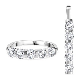 D'Joy Moissanit Schmuckset, 925 Silber rhodiniert - 2,26 ct.