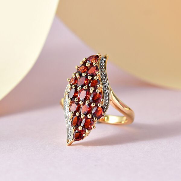 Nat&uuml;rlicher Mosambik Granat Ring, 925 Silber vergoldet, (Gr&ouml;&szlig;e 17.00), ca. 2.88 ct image number 2