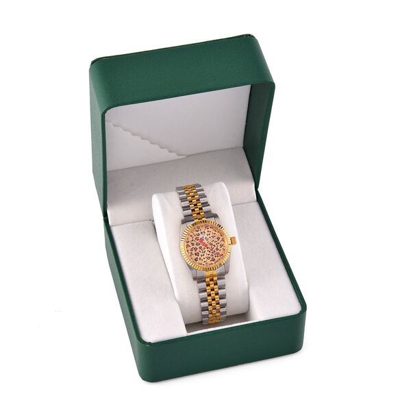 WILLIAM HUNT Moissanit-Akzent-Uhr, Schweizer Uhrwerk und silbernem Schneeleoparden-Zifferblatt image number 8