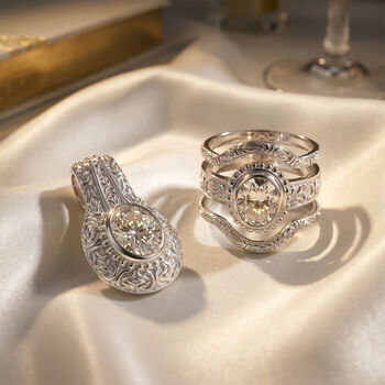 D'Joy Royal Bali- Moissanit Ringe und Anh&auml;nger in 925 Silber