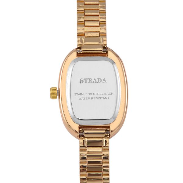 STRADA - Elegante Armbanduhr mit Japanischem Uhrwerk, Stahlsonnenschliff-Zifferblatt und Edelstahlarmband, Reiner Edelstahl, 19 cm, goldfarben image number 6
