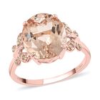 AAA Marropino Morganite, Weißer Diamant Ring 585 Gold (Größe 20.00) ca. 4,40 ct