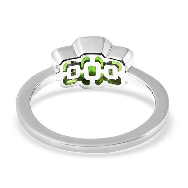 Nat&uuml;rlicher Chromdiopsid 3 Stein Ring 925 Silber rhodiniert  ca. 1,53 ct image number 5
