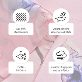 LA MAREY &ndash; Schal aus Maulbeerseide, Mohnblumen-Muster